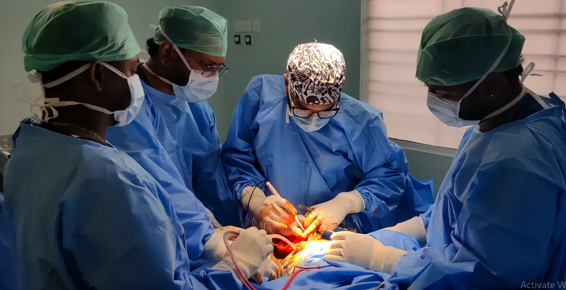 Dr ashwin roby during surgical procedure